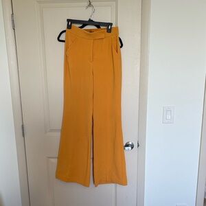 Elegant Bright Mustard Wide-Leg Pants